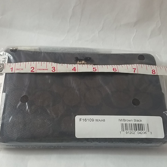 Coach double Zip Wallet NWT brown and Black - Picture 7 of 12